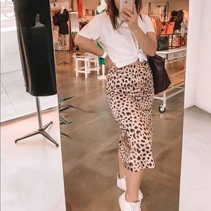 ZAFUL silky leopard print skirt